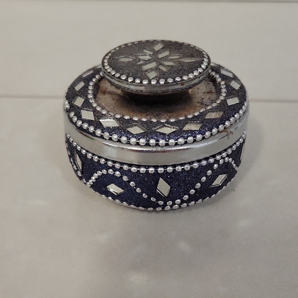 Elegant Blue and Silver Decorative Box